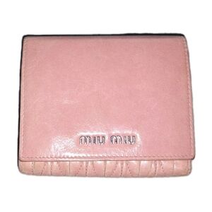 EUC - Miu Miu Pink Leather Trifold Wallet